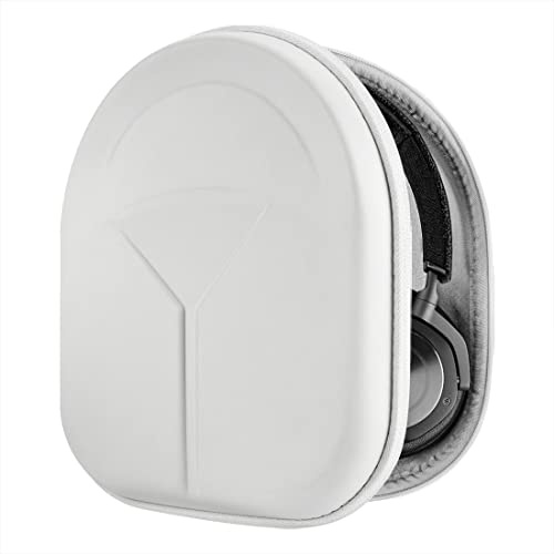 Geekria Shield Headphones Case Compatible with B&O Beoplay HX, H9i, H95, H9 3rd Gen, H8, H7, H6, Portal Gaming, Replacement Hard Shell Travel Carrying Bag with Cable Storage (White)
