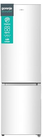 Gorenje RK 4182 PW4 Réfrigérateur congélateur - Capacité totale de 269 l - Partie réfrigérateur de 198 l - Partie congélateur de 71 l - Éclairage LED - Compartiment à légumes - Butée de porte