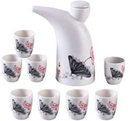 Jingdezhen Keramik Weintopf Weinglas Set Haushalt Weinflasche Retro Chinesische Hofantik Weinkrug Weinglas A09