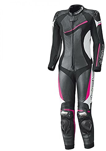 Held Ayana II One Piece Tuta in pelle da moto da donna, nero/bianco/pink, 42