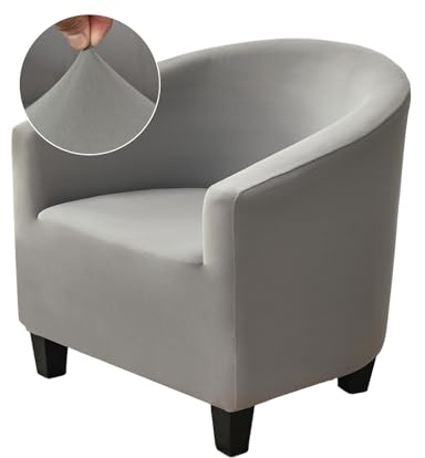 NILUOH Club Chair Slipcover, Tub Chair Cover, Stretch Armchair Covers, Sofa Cover Furniture Protector for Living Room (Grey)