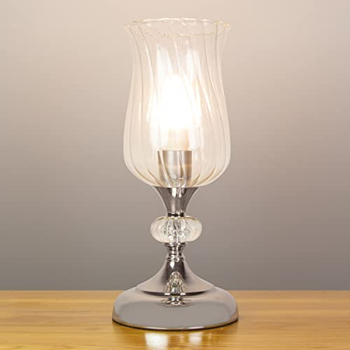 Anika 62519 Hurricane Table Lamp with Touch Activated Base / 3 Brightness Settings / Easy to Install Bulb / Chrome Effect / Mains Powered / 28 x 12.5cm