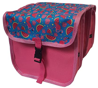 Beluko FAHRRADTASCHE 14-20 Zoll Kinder Satteltasche Gepäckträgetasche Doppel 2 x 5l (47 - Mini - Flamingo)
