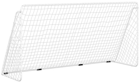 vidaXL Fotbollsmål med nät vit 366x122x182 cm stål