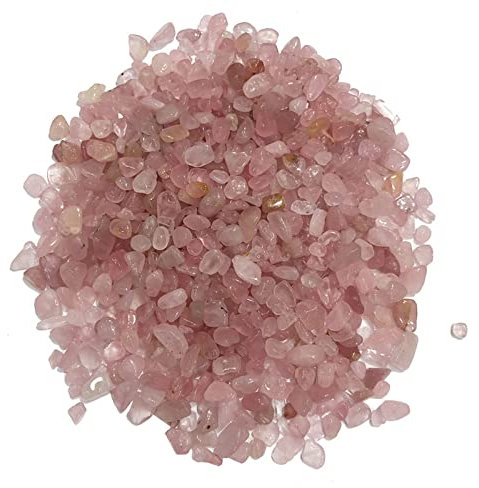LIJUCAI 5-7mm Naturel Rose Quartz Rose Cristal Gravier Pierre Roche puces Chanceux Cristaux de Quartz Naturel 100g,100g 5,7mm,Chine
