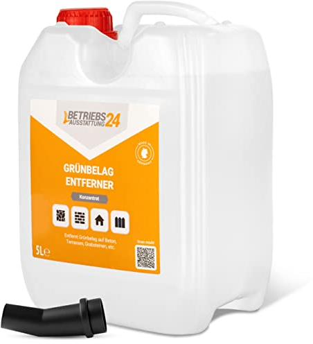 Algen & Grünbelag Entferner - 5 Liter Konzentrat - Für die Effiziente Entfernung von Algen und Grünbelag - wolk