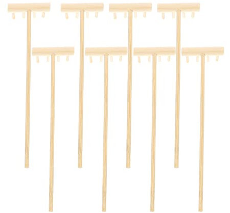 COHEALI Lot De 8 Mini RâTeaux De Jardin Zen en Bambou Accessoires pour Bac À Sable DéCoration De Table 5.7 Pouces LéGer Et Portable