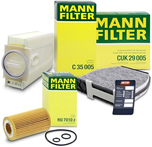 MANN-FILTER Filterset 1x Ölfilter, 1x Luftfilter, 1x Innenraumfilter | Kompatibel mit: MERCEDES-BENZ C-CLASS, C-CLASS Coupe, C-CLASS T-Model, CLS, CLS Shooting Brake, E-CLASS, E-CLASS Cabriolet