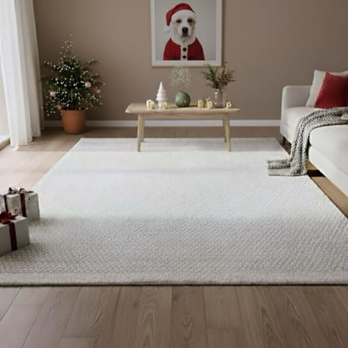MY-RUG WoolHeaven Wollteppich 240x290 cm - Handgewebter Naturteppich Weiß
