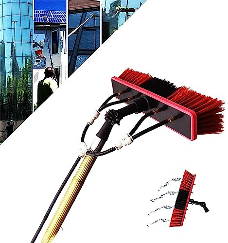 Gguwug Teleskopstange 8m photovoltaik Reiniger mit 35cm bürste waschbürste mit teleskopstiel, Universal Waschbürste, Fensterreiniger, autowaschbürste