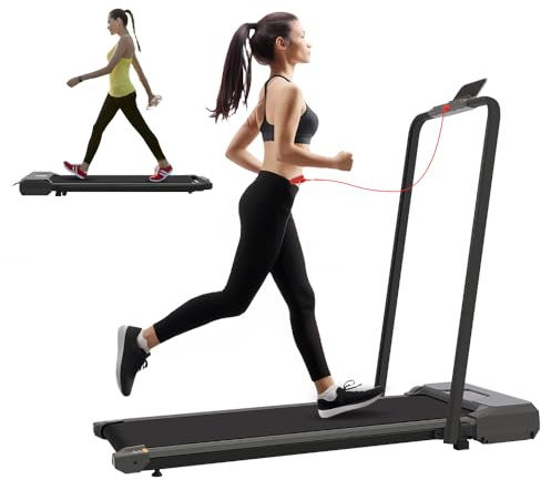 Panana Under Desk Treadmill, Folding Treadmills for Home Use, Foldable Walking Pad with Handle, LED Display, Remote Control, 2 in 1 Running Machine
