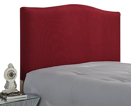 Bettkopfteilbezug für Doppelbett / Kleines Doppelbett Spandex Jacquard Kopfteil Bezug Elastic Kopfteil Schonbezug (Weinrot,150cm(140-170cm))