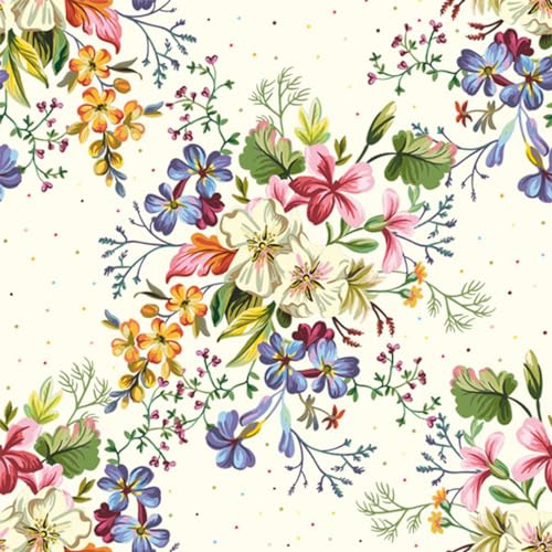 Maki 3-Ply Spring Flowers Tissue Paper Napkins Serviettes for Decoupage Lunch 33cm x 33cm - Pack of 20 (Delicate Flowers with Mini Dots)
