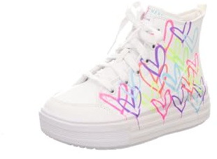 Skechers Hyperlift Mode-Stiefel, White Synthetic/Multi Trim, 32 EU