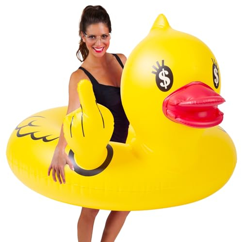 Float Joy Ente Aufblasbare Schwimmring Schwimmreifen Erwachsene Schwimmtier für den Pool Luftmatratze Pool Wasser Spielzeug