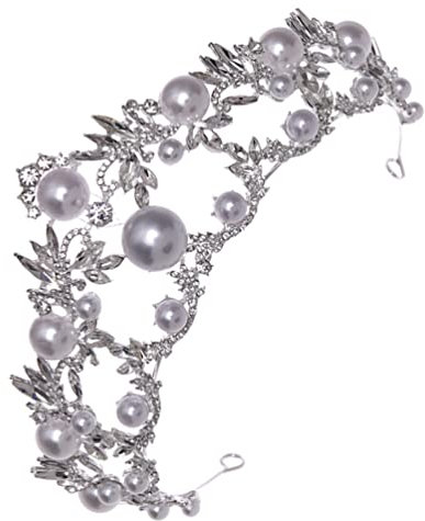 Damen-Stirnbänder, Kristall-Tiara, Kronen, Braut-Prinzessin, elegante Damen-Strass-Stirnbänder, Brautschmuck, Hochzeit, Abschlussball, Geburtstagsfeier, Kopfschmuck, weißes Blumenmädchen-Haar-Accessoi