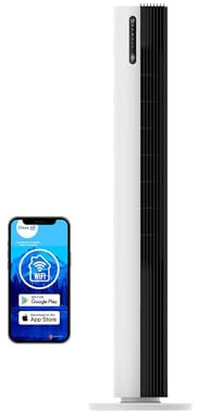 Clean Air Optima Ventilateur colonne Smart - Mouvement : jusqu'à 500 m³/h - Oscillation : 90° - Filtre anti-poussière pour air propre et frais - Contrôle smartphone