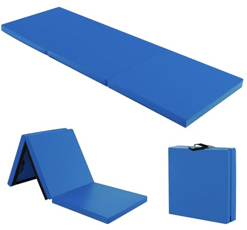 COSTWAY 180 x 60 x 5 cm Weichbodenmatte klappbar, Gymnastikmatte tragbar, Yogamatte wasserabweisend, Turnmatte rutschfest, Klappmatte, Fitnessmatte
