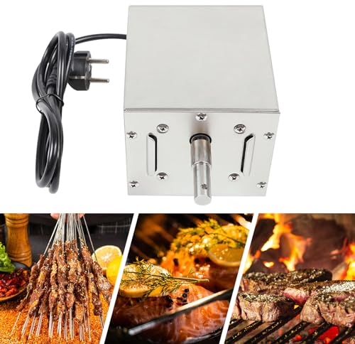 KEESUNG 25W Grillmotor, 60KG Edelstahl BBQ Rotisserie Motor BBQ-Röster Spanferkelgrillmotor Elektromotor Drehspieß Grillspießmotor Drehmotor Grill BBQ Spieß Grillmotor
