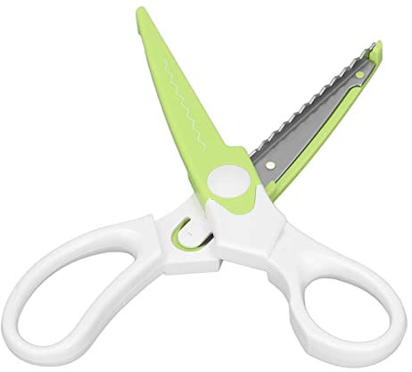 Bastelschere Zierkante mit 4 Austauschbaren Klingen, Bastelschere, Zick-Zack-Schere, Dekoschere, Scrapbooking-Schere, Musterschere, Designschere Zum Basteln