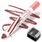 Boobeen Opaco Lipstik Matita Labbra Crayon Stick trucco, non sbavare opaco piena copertura colore delle labbra liscia cremosa penna labbra per le donne, Lip Liner Set con Sharpner