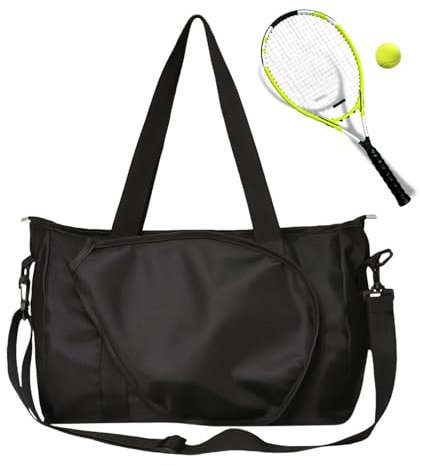zwxqe Tennis Gear Bag, Women Sports Bag, Tennis Travel Bag, Men Tennis Bag, Waterproof Fitness Bag, Adjustable Tennis Strap, Multi Pocket Luggage Bag, Tennis and Badminton Bag for Sports, 43x25x33cm