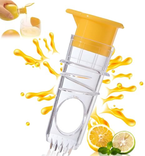 SoeUyd Zitronenpresse, Zitruspresse Manuell, Zitruspresse, Saftpresse mit Düse, Klein und Tragbar, Geeignet für Zitronen, Orangen und Andere Arten von Zitrusfrüchten, Einfacher zu Bedienen (B)