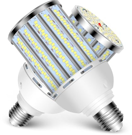 Intpro LED Corn Light Bulb LED Light Bulb 550W Equivalent 7500 Lumen 6500K 60W Large Area Cool Daylight White E26/E27 Base for Outdoor Indoor Garage Warehouse Factory Workshop Street Backyard 2Pack