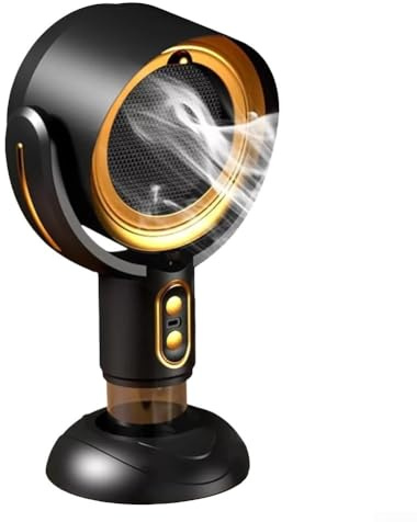 Desktop-Dunstabzugshaube, tragbare Mini-Dunstabzugshaube, tragbare Dunstabzugshaube für Wohnungen, mit USB-Ladefunktion und leichtem Design, perfekt für Kochlösungen (Schwarzgold)