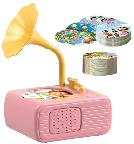 Jouets Gramophone pour Tout-Petits, Gramophone pour 96 Cartes - Jouet de Musique pour Disque phonographique pour | Lecteur de Musique d'histoires pour avec 96 Cartes pour Filles, garçons et âgés de 3