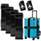 Lymshine Koffergurt 4 Stück mit Gepäckanhänger Set, Kofferband Gurt Auffällig, Kofferbänder 2m Verstellbare, Gepäckgurte für Koffer,Schwarz Luggage Strap für Schnell Erkennen Gepäck Koffer