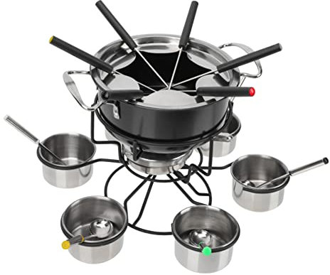 ABOOFAN Set per Fonduta per Formaggio E Cioccolato Robusto Contenitore per Fonduta in Acciaio Inox Scaldaburro Multiuso per Feste E Panetterie