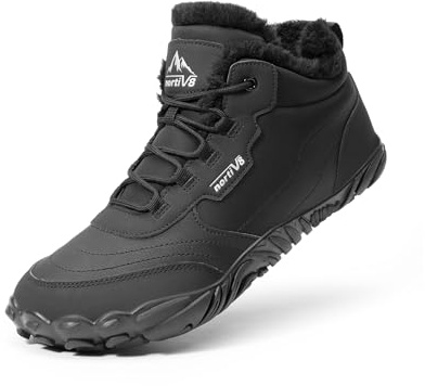 NORTIV 8 Stivali Uomo da Neve Scarpe Invernali da Uomo Invernali da Neve Stivali Invernali da Trekking e Calde,Size 44,Nero,NMEMSB2501
