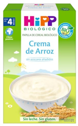 HiPP Biologisch, glutenfreie Bio-Reiscreme, leicht verdaulich, ohne Zuckerzusatz, milchfrei, angereichert mit essentiellen Vitaminen und Mineralien, geeignet für Babys ab 4 Monaten, 200 g