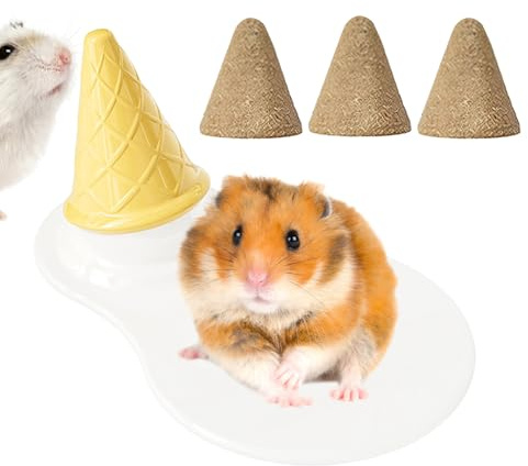 Generisch Frettchen Bett,Keramik Hamsterbett Kühlunterlage - Kegelförmige Kühlmatte als Landschaftsdekoration inklusive Nagestangen für Igel, Eichhörnchen, Frettchen und Chinchilla zum Knabbern