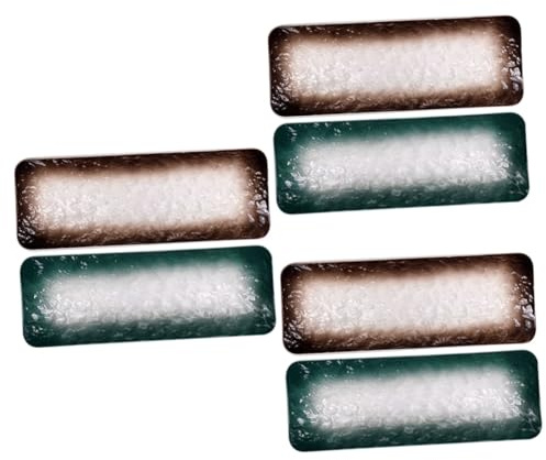 Mikinona 3 Set Piatti Sushi Piatto Rettangolare Per Snack E Servizio Cibo E Facile Resistente 2 Pezzi * 3