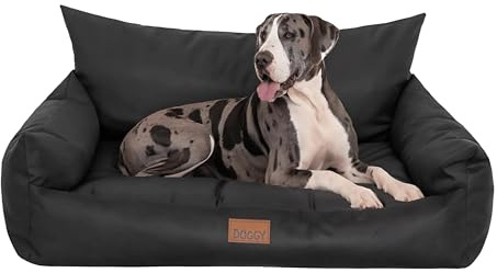 PillowPrim Cuccia per cani – Mobili per animali – Cuccia per cani di piccola taglia media e grande – Cuscino per cani – Divano per cani – Lettino per cani – Posti letto – 131 x 104 cm – Nero