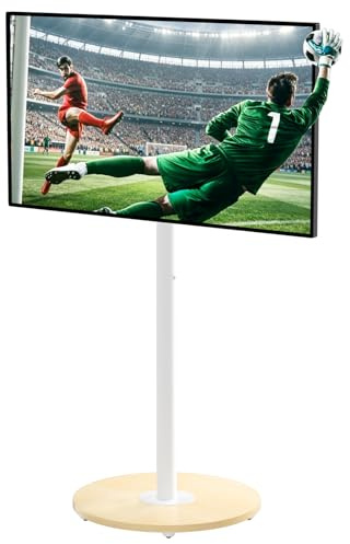 UNHO TV-stativ Mobilt TV-stativ med hjul för TV 40–75″ Modern Design Justerbar höjd Kompatibilitet VESA 200×200 till 600x400 Lastkapacitet 50 kg Vardagsrum