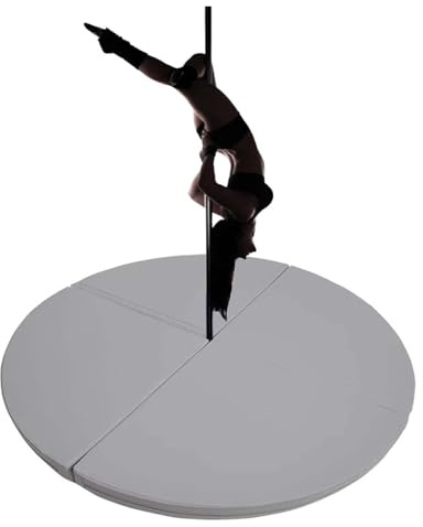 Generisch Dicke, runde, Faltbare Fallschutzmatte für Pole Dance, 120 x 5 cm, Sicherheitsmatte für Heimfitnessstudios, tragbares Tanz-Fallkissen für Pole Dance, graue Fallschutzmatte