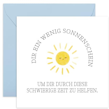 Central 23 Trauerkarte Beileid Sonnenschein Trauerfall Gedenken Ermutigung Trost Unterstützung Inklusive Aufkleber