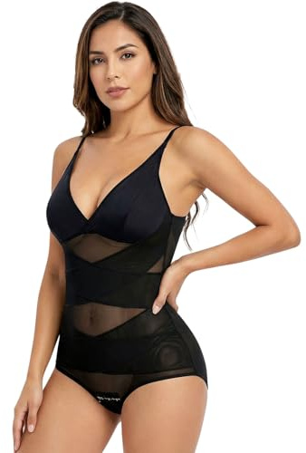 Youkly Body Modellante da Donna con Spalline Regolabili e Traspiranti, Contenitivo per l'Addome, Sexy e Valorizzante