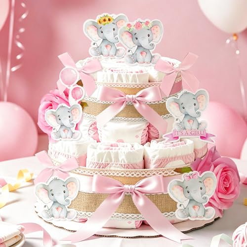 Elegante kit di decorazione per torta di pannolini, nastro blu e ritagli | Per baby shower e sesso rivelare partito forniture pannolini non inclusi