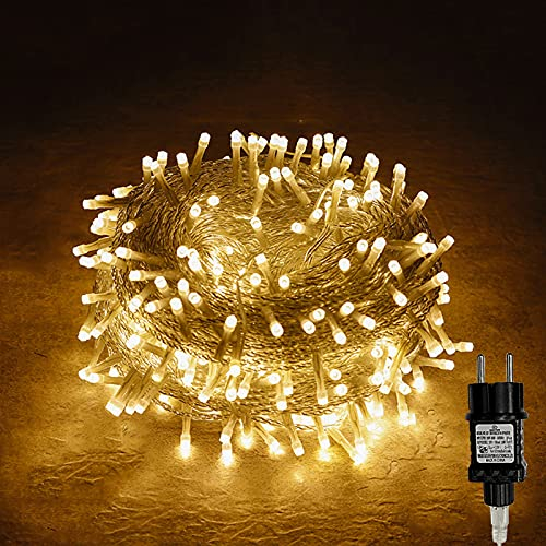 Gresonic 40m 400er Led Lichterkette Strombetrieben mit Stecker Außen und Innen für Hochzeit Weihnachten Party Warmweiß (Warmweiss, 400LED)