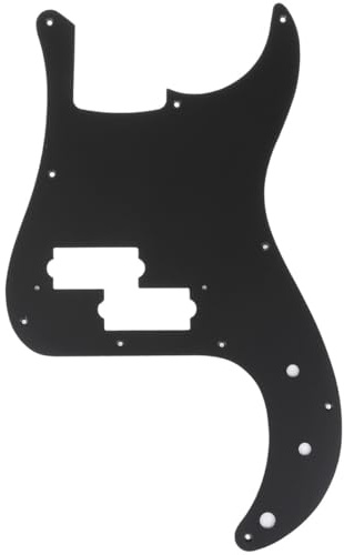 Musiclily Pro 10 Löcher P Bass Pickguard P-Style Bässe Schlagbrett für MIJ Fender Japan 4-Saiter Precision Bass,1 lagig Mattschwarz