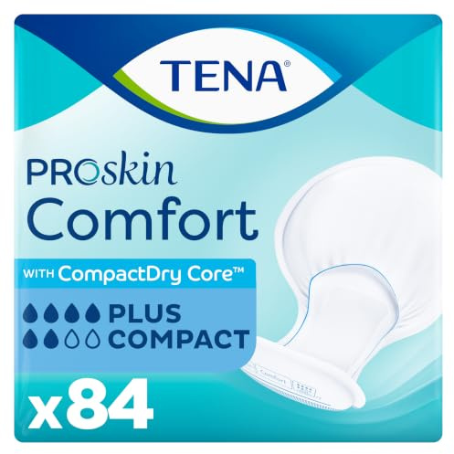 Tena ProSkin Comfort Pads Plus, 2 Packungen mit je 46 Stück.