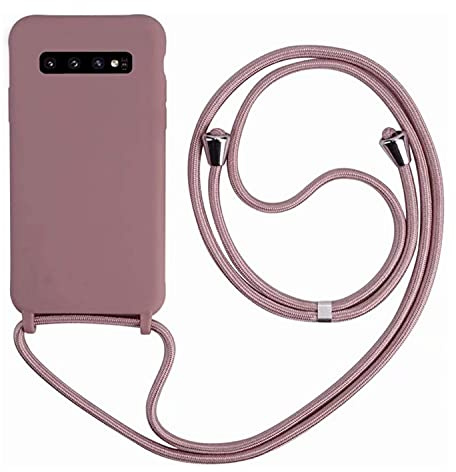 Mevis Schutzhülle kompatibel mit Samsung Galaxy S10, Halskette für Handyhülle, schmal, stoßfest, verstellbar, mit Lanyard, Farbe Lotus