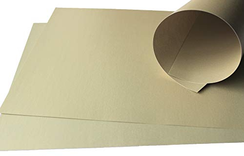 Top Lamination Laminiertechnik 25 Blatt Perlmutt-Soft-Gold Metall-Bastel-Karton DIN A3 (297x420 mm) 250g/m² komplett glitzernd durchgefärbt Metallic-Effekt Perlglanz