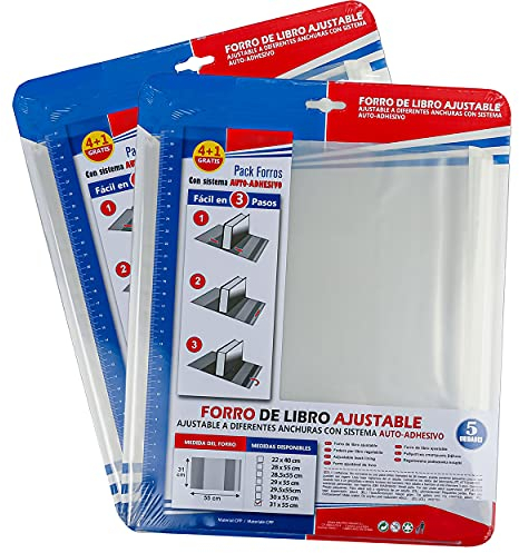 10 Buchumschlag 31x55cm selbstklebend und verstellbar transparent, 10 Stück Buchhülle,Heft-Hüllen einfach und bequem zu bedienen