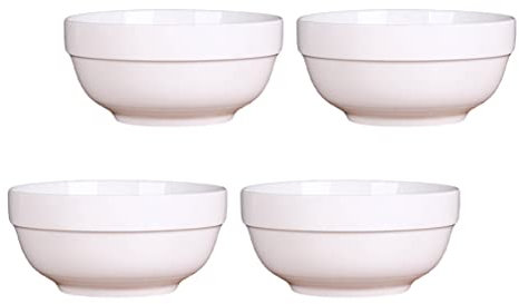 HEMOTON 4pezzi Ciotole Ceramica Classico Per Zuppe e Insalate Ciotole Noodle Per Tavola Domestica Design Elegante e Delicato Facili Da Pulire Per Frutta e Pasta
