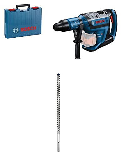 Bosch Professional BITURBO Akku Bohrhammer GBH 18V-45 C (inkl. Connectivity-Modul + voreinstellbare Drehzahlstufen,im Koffer) + Expert SDS max-8X Hammerbohrer (für Stahlbeton, Ø 22x520 mm)